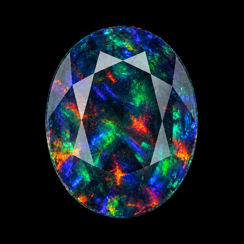 Aurora Faceted Black Opal