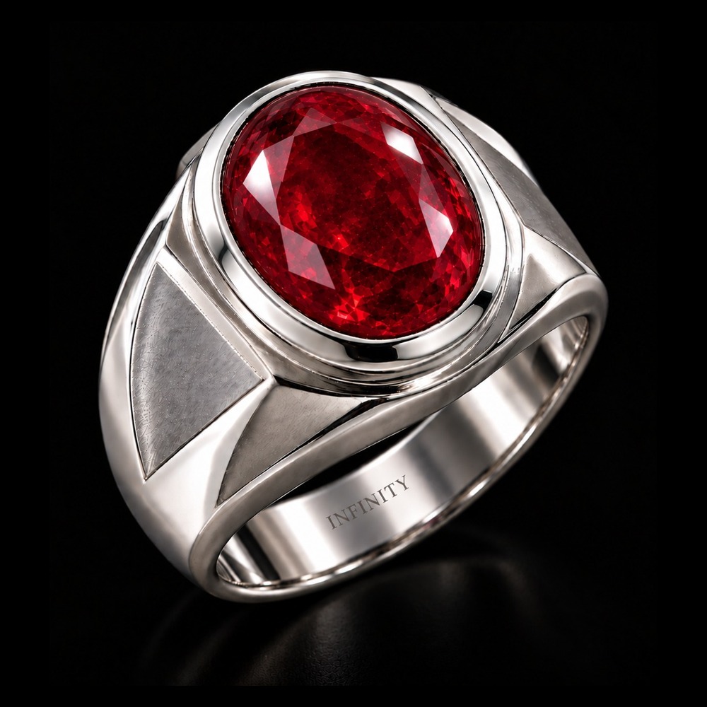 Crimson Ruby Signet Ring