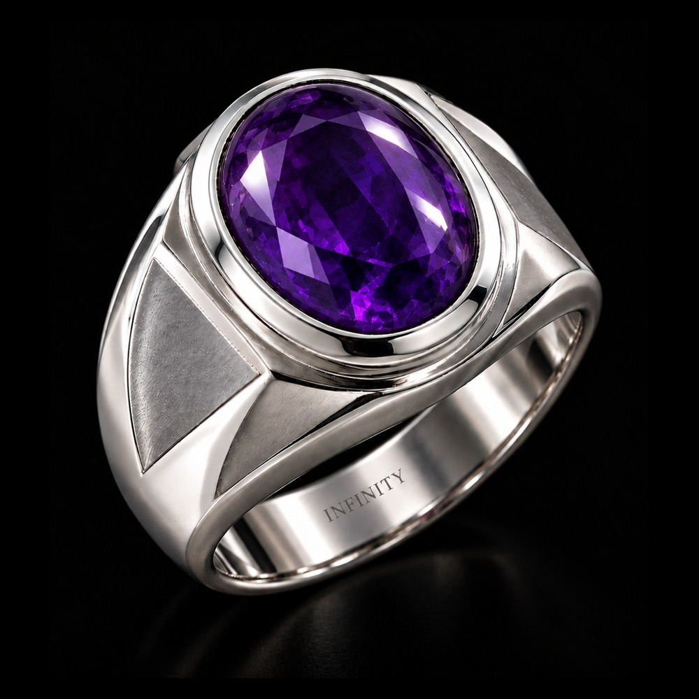 Regal Purple Sapphire Signet Ring