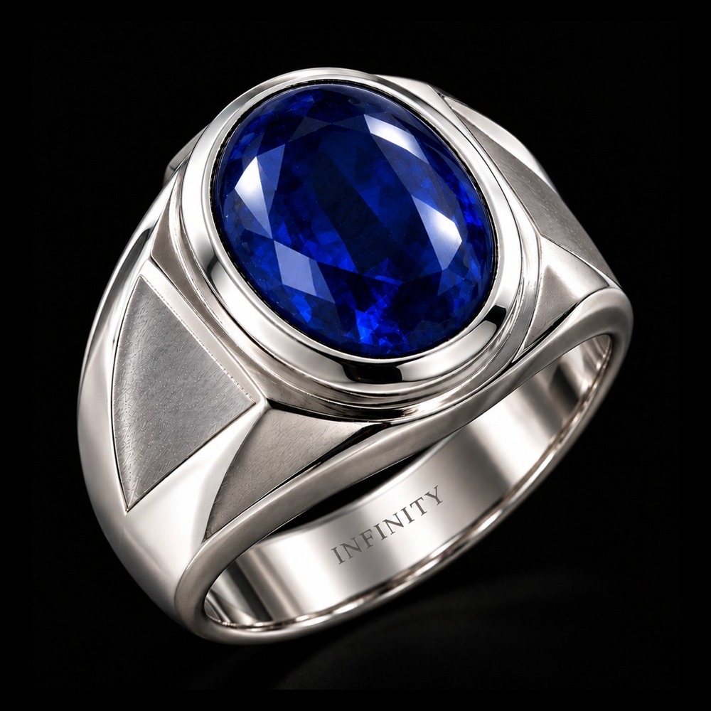 Royal Blue Sapphire Signet Ring